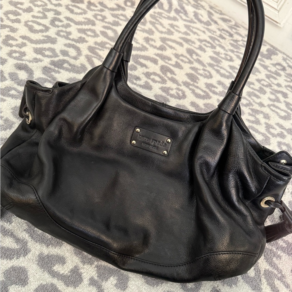 Kate Spade Black Leather Shoulder Hobo Bag and Wallet